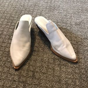 Sbicca Leather Mules - dove grey - western style